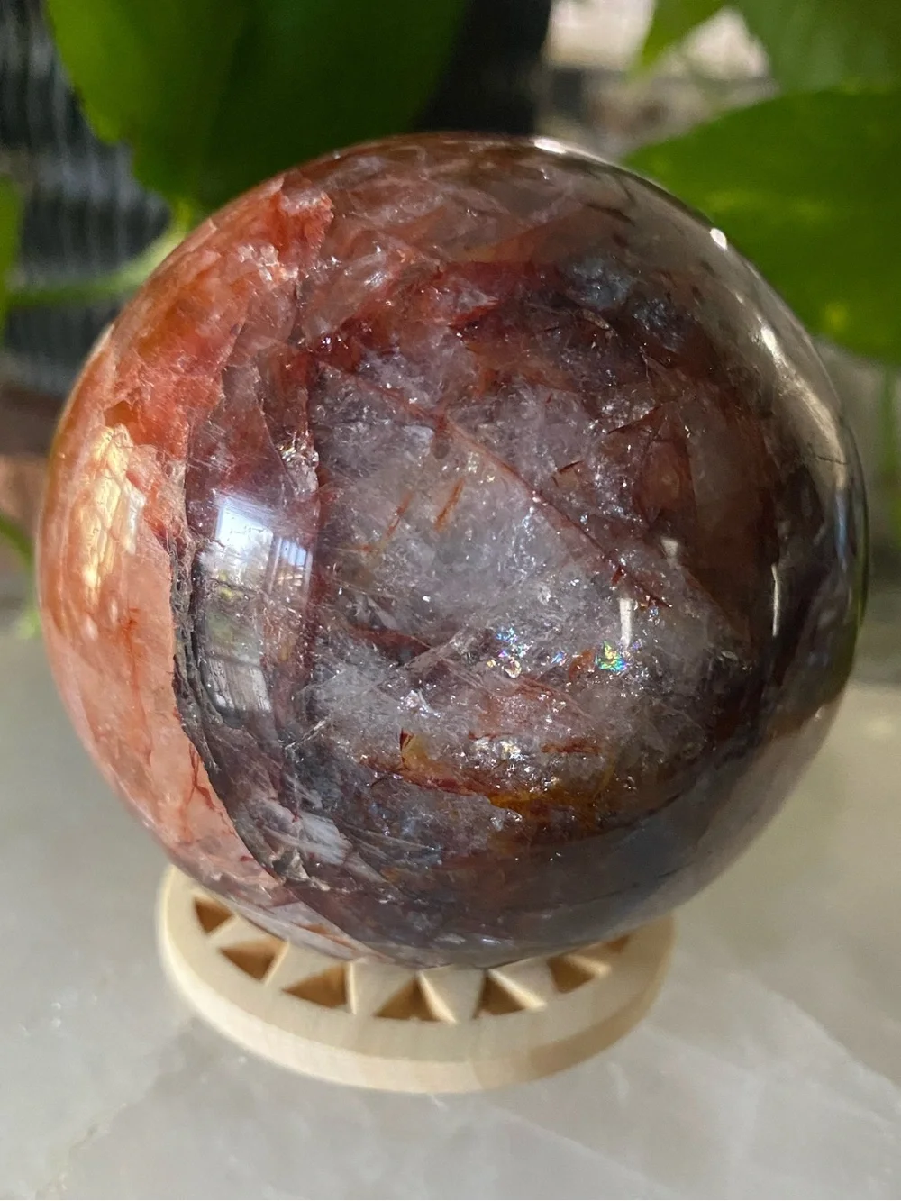 🔥✨ AAA Brazilian Fire Quartz Sphere — 2.7” of Pure Fire! ✨🔥
